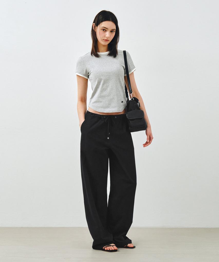 MONGDOL Essential String Cotton Pants Black Mdpt080Black