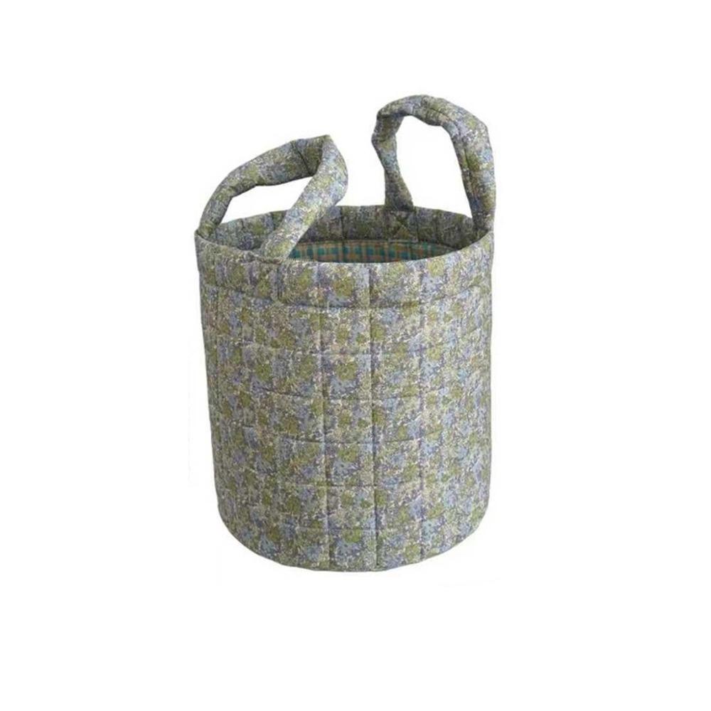 Large Capacity Floral Storage Basket Cotton with Handle Quilted Storage Basket Collapsible Flower Pattern Storage Basket