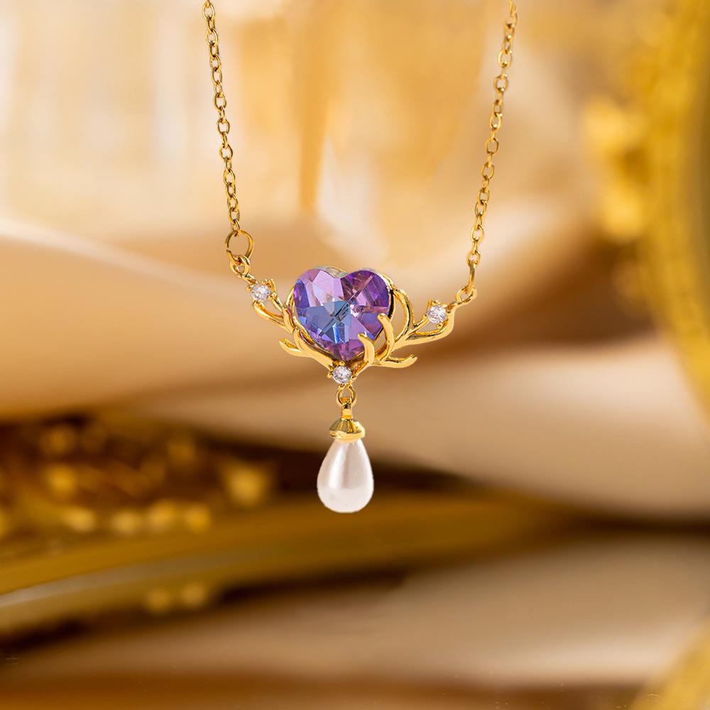 Elegant Full Zircon Copper Necklace Women Simple Exquisite Collarbone Chain Luxury Micro Inlaid Jewelry Gift
