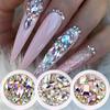 1 Box Glitter 3D Rhinestones AB Flat Back Shiny Stones Nail Art Decorations Mixed Size Nail Gems Crystal Strass