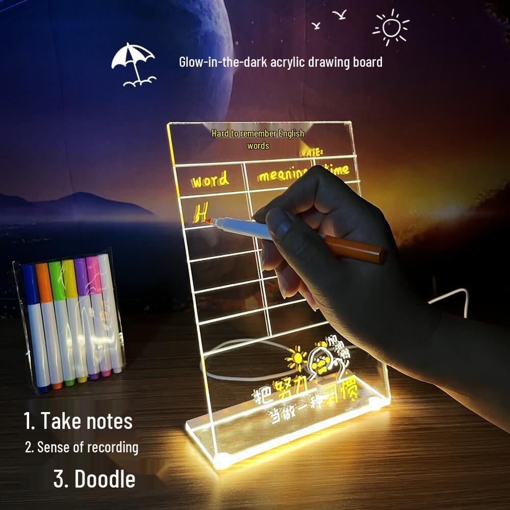 Сделай сам стираемую магнитную светодиодную акриловую доску для сообщений, ночник