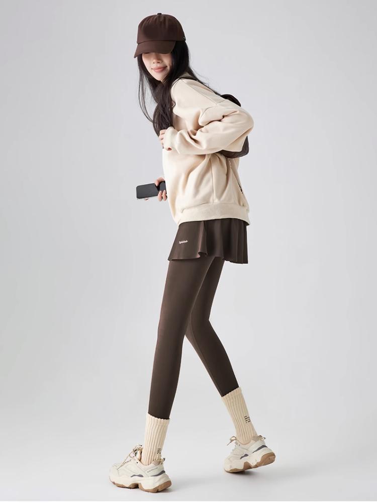 Флисовые леггинсы, осенне-зимняя юбка-трапеция, теплые искусственные двухсекционные брюки с изображением акулы, женские спортивные бесшовные леггинсы с высокой талией для йоги