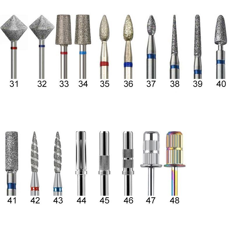 Diamond Milling Cutter Nail Drill Bits Set For Manicure Accessory Pedicure Eletric Machine Nail Bit Brush Burr Tool