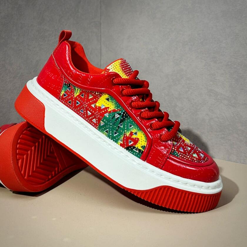 Популярная мужская обувь полна кед на ромбовидной подошве, обуви парикмахера и сценической обуви из ткани с принтом A11