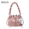 Ladies Frosted Vintage Niche Pop Shoulder Portable Bucket Bag