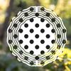 360 Degree Rotating Metal Wind Spinner for Outdoor Garden Decor 10 Inch Hanging Wind Chime with Polka Dot Pattern All Season Battery Free Gift Idea