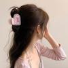 Элегантная заколка-краб для волос в форме сердца в корейском стиле с бантом, модная заколка для волос из ацетата, на каждый день
