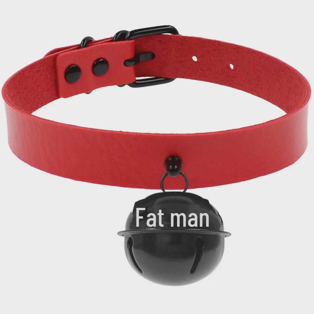 Стильный черный ошейник из искусственной кожи в стиле Харадзюку с подвеской-колокольчиком