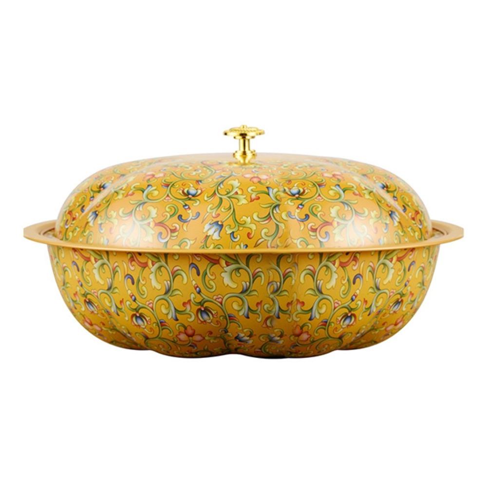 Large Capacity Floral Pot with Lid 30cm Food Tray Bowl Basin For Buffet and Raya Celebrations