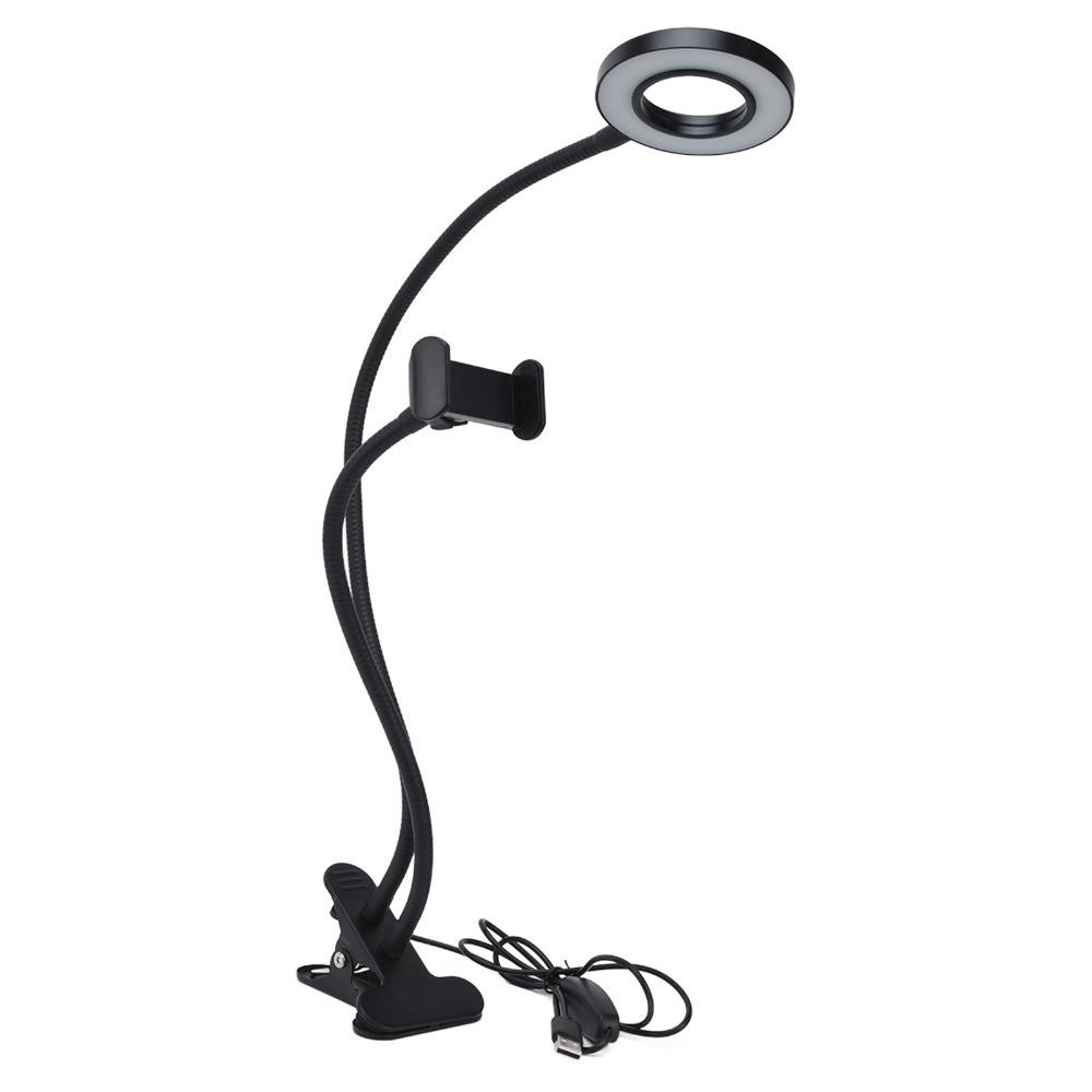 Adjustable Angle Ring Light 6W Makeup Mirror Light Portable Selfie Ring Light Live Stream