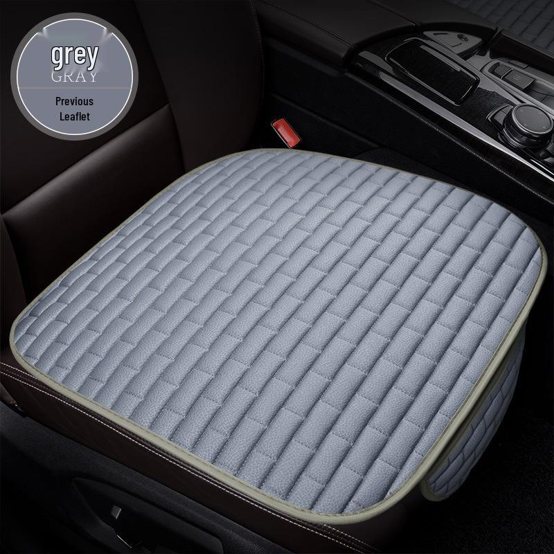 Plaid Three-Piece No-Tie Car Seat Cushion Set for Office and Home - Single Seat and Multi-Seat Interior Decor.