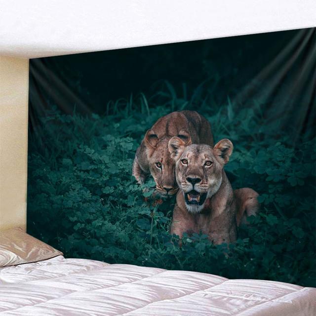 Фэнтезийный гобелен с животными, лесной тигр, украшение для дома, настенный подвесной богемный гобелен для гостиной, спальни, эстетика, украшение комнаты