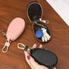 Key Ring PU Car Key Storage Bag Zipper Closure Key Holder Solid Color Compact Coin Purse  Car