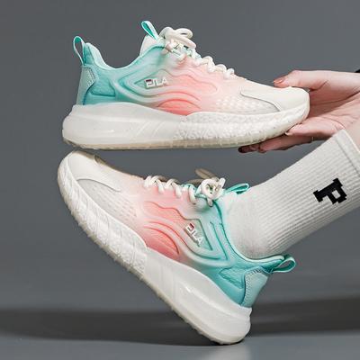 Женская обувь, летняя дышащая сетчатая модная спортивная обувь, 24 новых универсальных повседневных кроссовок на толстой подошве для бега, летняя маленькая белая обувь