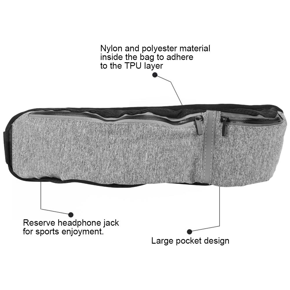 Sports Waist Bag Multifunction Outdoor Waterproof Largecapacity Belt Bag Running(Black Size)