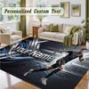 Crystal Velvet Square Rug Custom NameCristiano Ronaldo Pattern Non Slip Home Floor Decor Rug