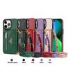 Zipper Crossbody Kickstand Case For iPhone 16 15 14 Plus 13 12 11 Pro Max XR XS 7 8 Long Lanyard Wallet Cards Slot Cover