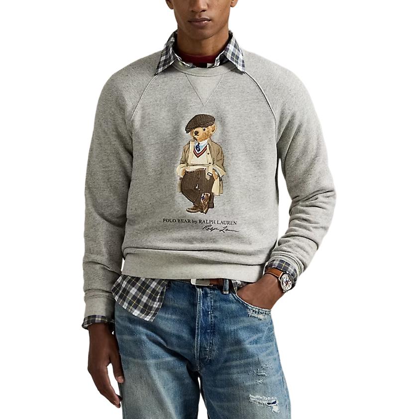 Polo Ralph Lauren Свитшот мужской флисовый в рубчик с вышивкой Polo Bear 710980313-001