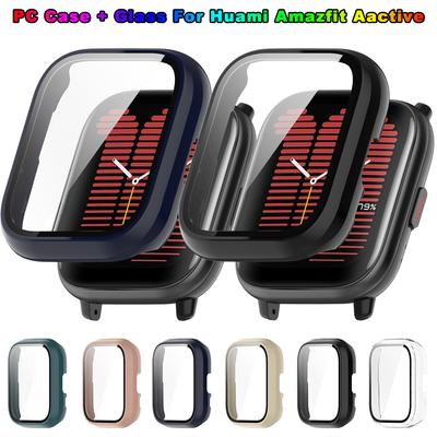 Чехол для часов + Защитная пленка для экрана для Huami Amazfit Active A2211 Защитная крышка для экрана с рамкой из закаленного стекла Чехлы