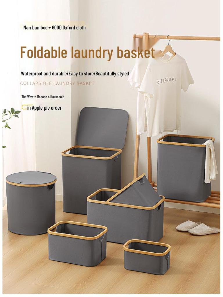 Elegant Foldable Laundry Hamper - Spacious Bathroom Storage Basket