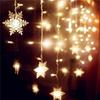 Home Outdoor Holiday Christmas Decorative Wedding String Fairy Curtain Garlands Strip Party Lights(19 Snowflake String)
