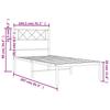 Metal Bed Frame with Headboard Black 100 x 200 cm