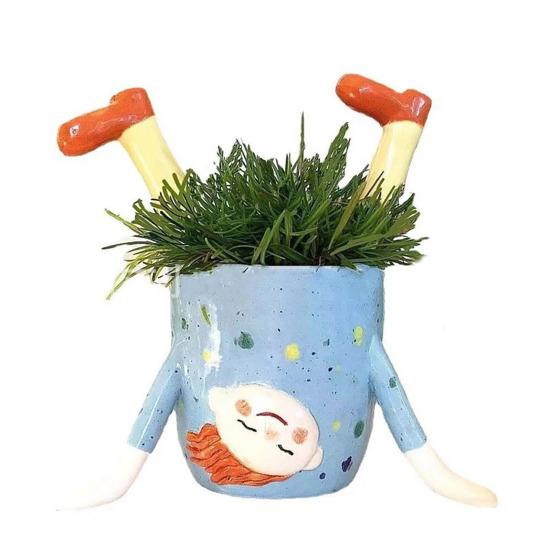 Девушка-подставка для рук горшок для растений смоляной перевернутый цветочный горшок для девочек комнатный уличный кактус суккулентные растения контейнер для дома балкон садовое украшение