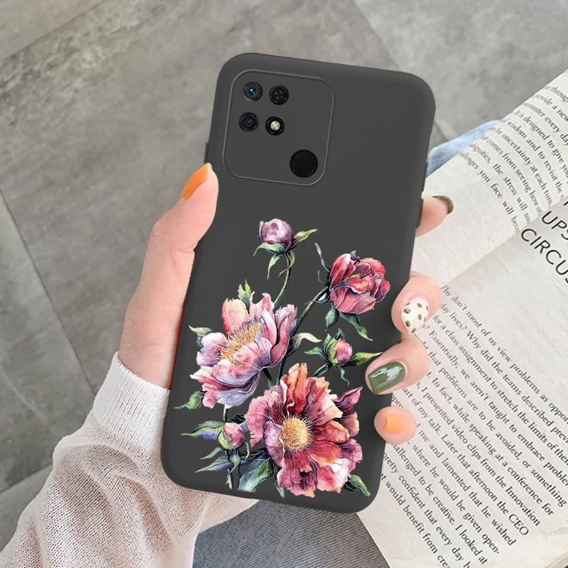 For Redmi 10C 10 C 10A Cover Funda Vintage Flowers Leaves Protective Cover Soft Capa For Xiaomi Redmi 10C 13C 14C Bumper Case