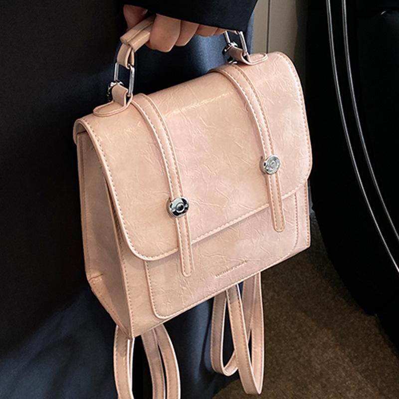 Fashion Simple Temperament Backpack Bag Women's 2025 New Korean Version Niche Design Travel Backpack College Style School Bag