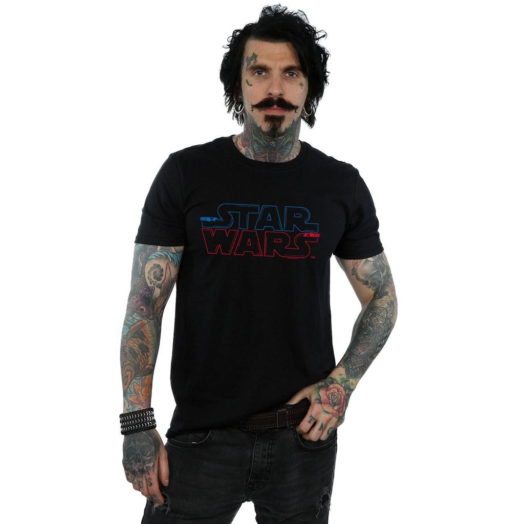 Star Wars Mens Lightsaber Logo T-Shirt