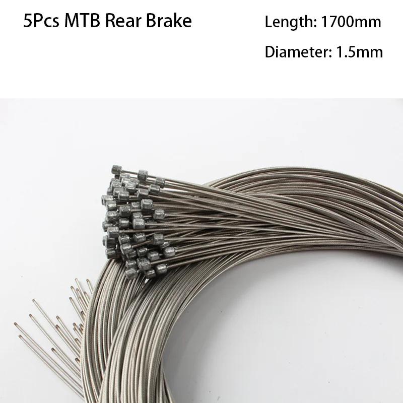 5pcs Stainless Steel MTB Mountain Road Bicycle Bike Derailleur Shift Brake Inner Cable Line Wire 2100mm 1550mm 1700mm 1100mm
