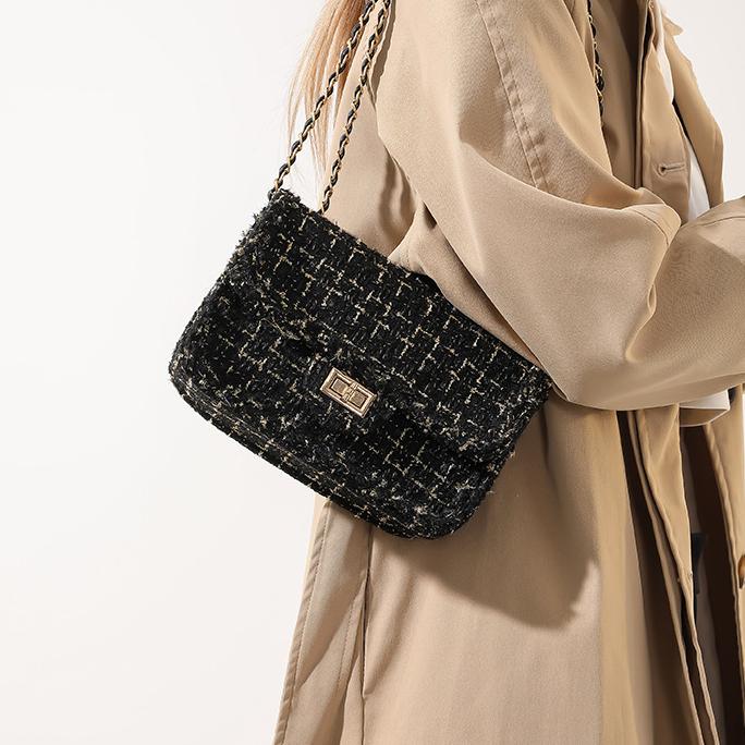 Weaving A Niche Temperament and Fashionable Small Fragrant Style Bag Spring and Summer Fabric Chain New Single Shoulder Crossbody Carrying Bag