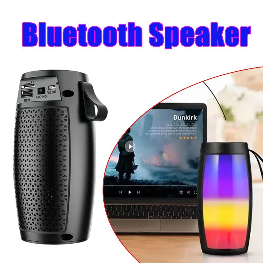 Wireless Portable Bluetooth Speaker with Colorful LED Lights TF Card Slot Outdoor Desktop Home Speaker Gift