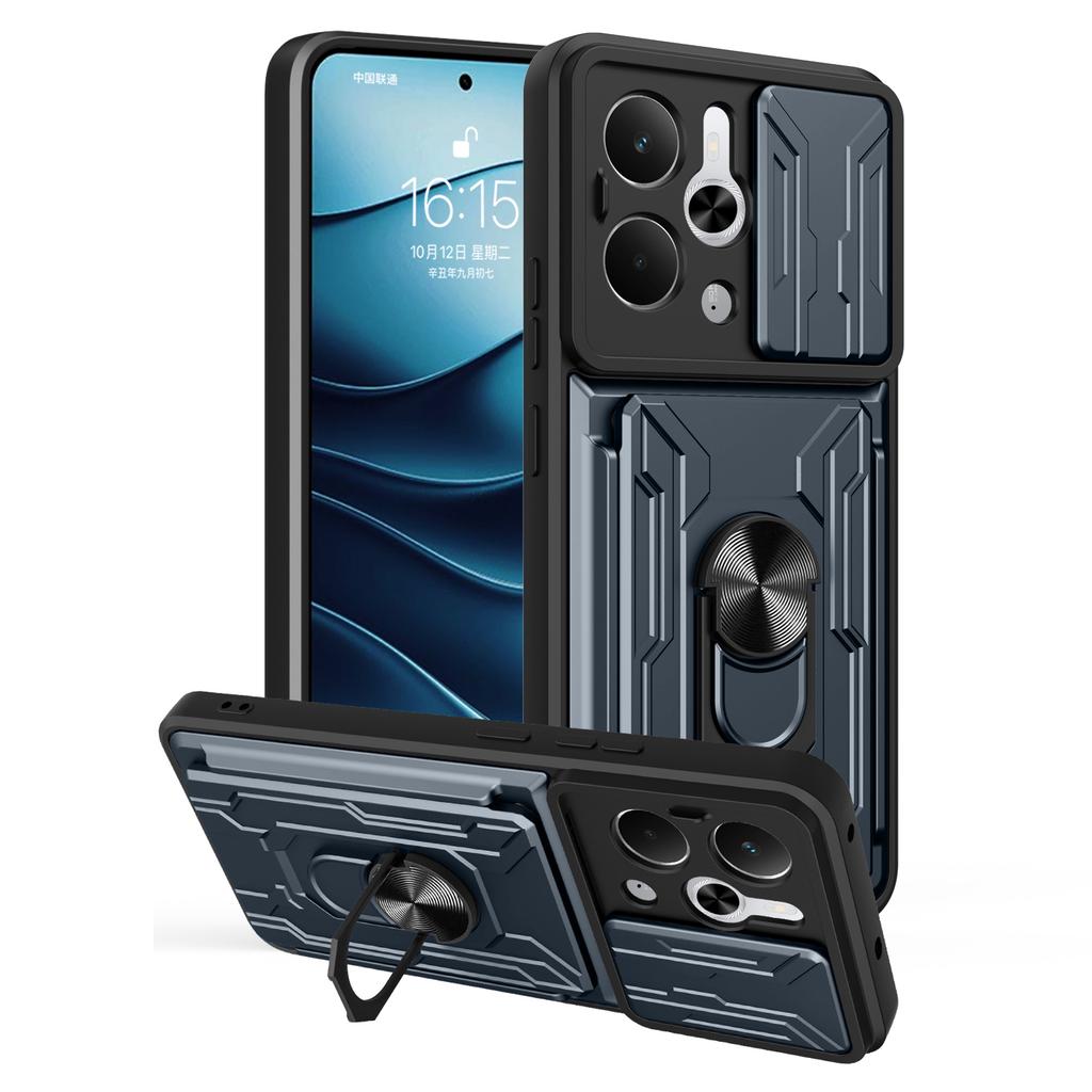 Для Realme 14 5G Чехол ПК+ТПУ Подставка Задняя крышка телефона со слайдером для камеры