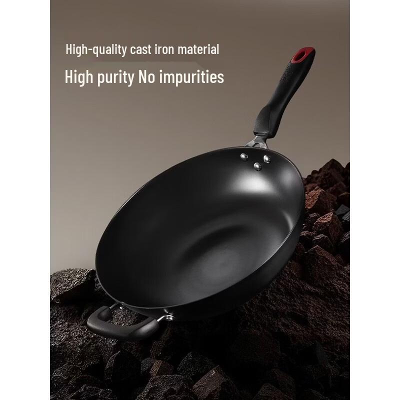 COOKER KING 32cm No-Coating Cast Iron Wok