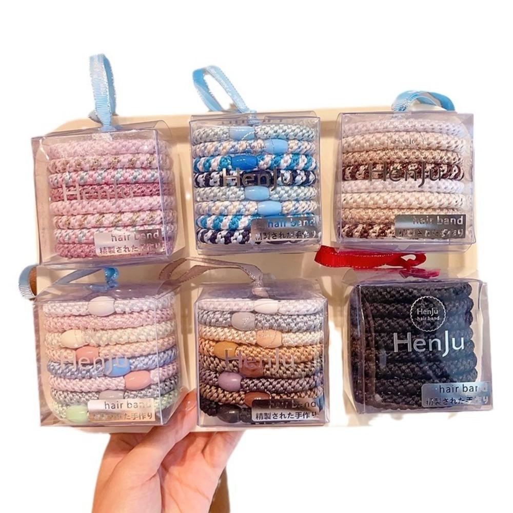 8Pcs/Set Rubber Band Hair Rope Set Korean Style Ponytail Holder New Hair Tie Basic Hair Accessories