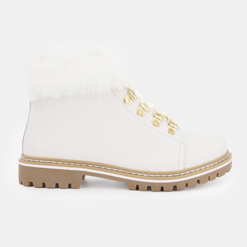 Grainy Leather Boots with Faux Fur Women LES TROPEZIENNES PAR M.BELARBI