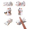 BUYUP Chopstick Set of 5 Cute Japanese Cat Chopstick Brush Miniature Small Interior Ceramic Rests, Cats, Style, Lucky, Happy, Pillow, Rest, Ornament,