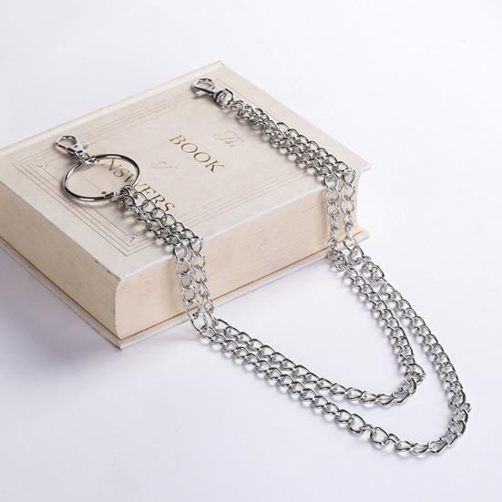 Unisex Multi-layer Anti-Lost Pants Jeans Wallet Pocket Chain Keychain