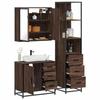 VidaXL Ensemble De Meubles De Salle De Bain 3 Pcs Chêne Marron, Armoire De Rangement, Armoire De Bain, Meuble De Toilette 3301139
