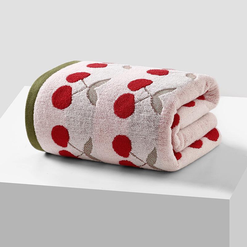 Luxury Yarn-Dyed Jacquard Cotton Bath Towel - Soft, Absorbent, Thick, and Large
