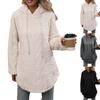Women's Casual Solid Color Hooded Pullover Long Sleeve Furry Sweatshirt