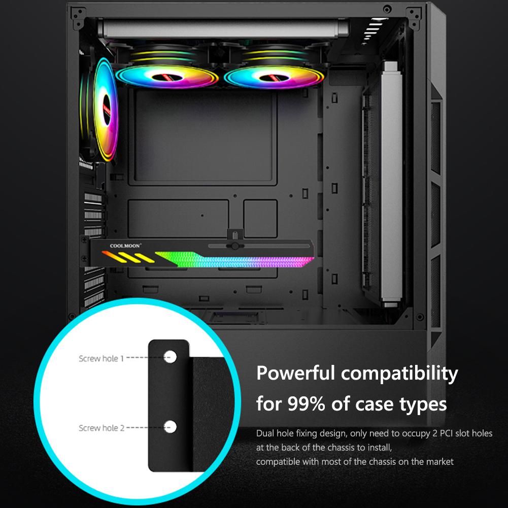 COOLMOON GT8 Горизонтальный держатель для видеокарты 5V ARGB Стенд для видеокарты Держатель GPU