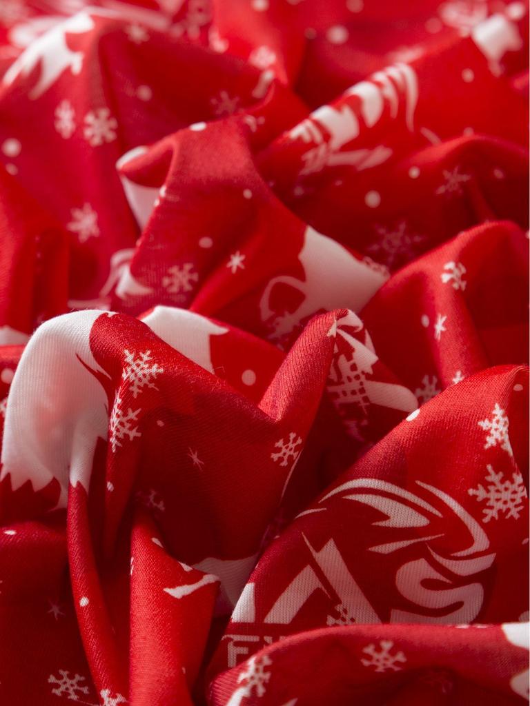 Европейский и американский рождественский принт Женский пижамный комплект - Топ с длинным рукавом и брюки, Хлопковая домашняя одежда для осени/зимы