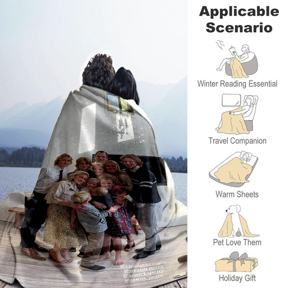 Customize Photos Customize Your photo Blanket Multi-purpose Customizable Blanket Durable Comfort Versatile for Seaside Nap Couch Chair