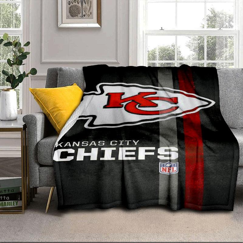 Kansas Chiefs Logo Portable Blanket/Soft Blanket Bedding Blanket Suitable for Travel Camping Living Rooms Offices Sofas Fan Gifts