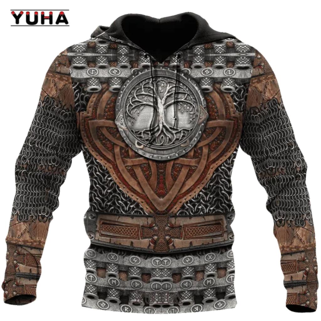 Sweatshirts 3d Print Vikings Mens Classic Wolf Mens Hoodies Jacket Spring Autumn Fashion Pullovers Hip Hop Punk Oversized Clo