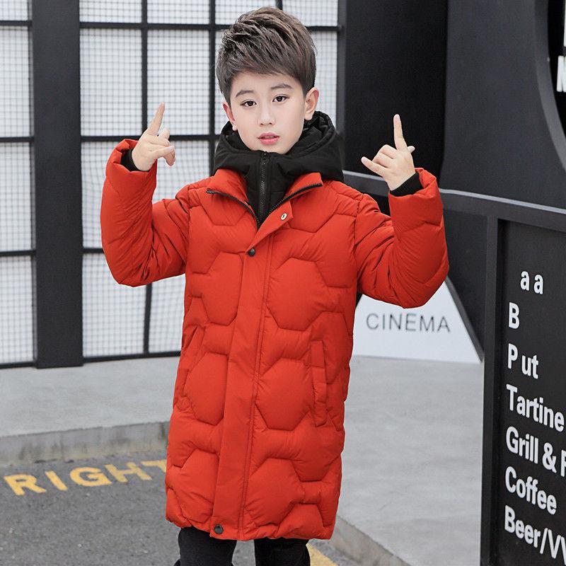 Children's Winter Jacket Boy Clothes Warm Jacket Long Hooded Coat Waterproof Thicken Parka