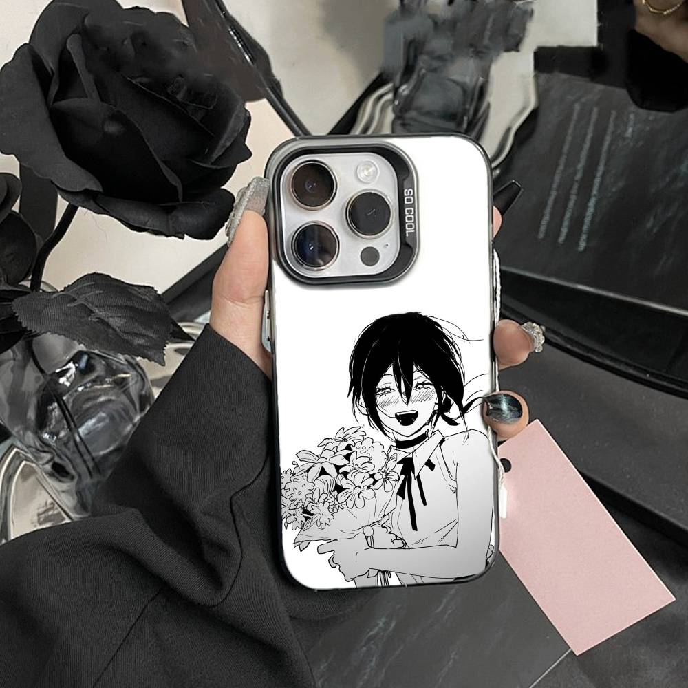 Чехол для телефона K-Reze C-Chainsaw Man для iPhone 17, 16, 15, 14, 13, 12 Pro Max белый Конфетный Матовый Ударопрочный Чехол