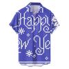 New Christmas Printed Shirt Theme Casual Fashion Spring and Autumn Men's Short Sleeve Shirt